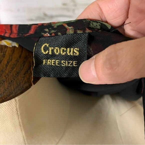 CROCUS Black Red Floral Chiffon Shift Dress Asymmetrical Lagen Look Free Size - Picture 10 of 12